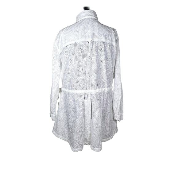 Adam Lippes Roderie-Anglaise Zip-Up Jacket Anorak In Cotton Eyelet White… - Picture 7 of 12